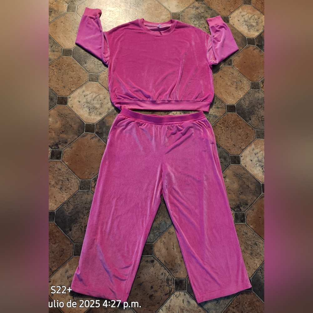JOYSPUN Women's Comfortable And Beautyfull Cozy Pink  Set .Size 2X.